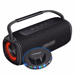Enceinte Autonome Ledwood XTR160 Black 200W Effet LED BluetoothTWS Protection IPX6 Entrée USB SD - 20W RMS Lumière LED