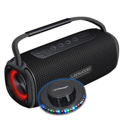 Enceinte Autonome Ledwood XTR160 Black 200W Effet LED BluetoothTWS Protection IPX6 Entrée USB SD -  20W RMS Lumière LED