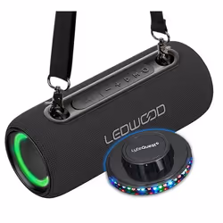 Enceinte Autonome Hifi 200W Ledwood XS200 Effet LED Buetooth IPX5 Assistant Vocal 20W RMS Batterie 2000mAh Ovni