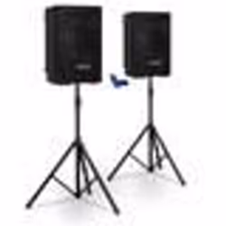 Paire denceinte passives Ibiza Sound XTK8-MKII - 8/20cm 2x200W - Sono DJ Bass reflex à 2 voies - Supports pieds inclus+Clé 32 ...