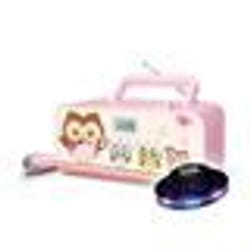RADIO CD USB  M-29-KP - Rose - Affichage LCD - Antenne FM - 1 micro inclus - CD/CD-R/CD-RW - Radio FM - Lumière OVNI