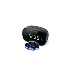 RADIO REVEIL DOUBLE ALARME MUSE M-155-CR - Afficheur blanc - Radio PLL FM - Double alarme - Jeu de lumière Soucoupe OVNI LED
