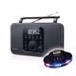 RADIO PORTABLE M-091-R - Fonctions heure réveil sommeil Lumière OVNI - Antenne FM pivotante Réveil radio ou Buzzer