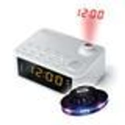 RADIO REVEIL HEURE PROJETEE  M-178-PW - blanc - Double alarme - Projection de lheure - Radio PLL 2 gammes FM/MW OVNI LED