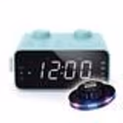 RADIO REVEIL DOUBLE ALARME M-17-CB coloris bleu - Double alarme Réglage num. FM/MW PLL - 6 stations préréglées OVNI LED