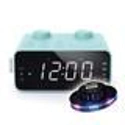 RADIO REVEIL DOUBLE ALARME  M-17-CB coloris bleu - Double alarme Réglage num. FM/MW PLL - 6 stations préréglées OVNI LED