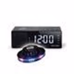 RADIO REVEIL BLUETOOTH  M-172-BT - Afficheur blanc extra large - Radio PLL FM - Double alarme - NFC Jeu de lumière OVNI LED
