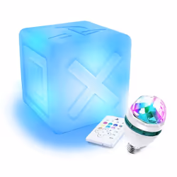 Enceinte SANS FIL BLUETOOTH - Déco CUBE Gaming LUMINEUX à LED 9 couleurs Ampoule LED inclus