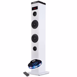 Enceinte colonne Tour de son Bluetooth 50W NGS SKYCHARM avec Télécommande Entrée Optique USB Radio FM AUX Lumière LED