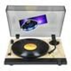 Tourne Disque Platine vinyle Thomson TT702 Sortie RCA - (33/45 Tours) - Finition Bois Noir jeu de Lumière OVNI couleurs LED