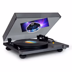 Tourne Disque Platine vinyle Thomson TT700 Sortie RCA - (33/45 Tours) - Finition Alu  jeu de Lumière OVNI couleurs LED