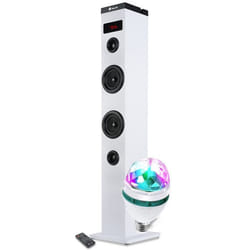 Enceinte colonne Tour de Son Bluetooth 50W NGS SKYCHARM avec Télécommande Entrée Optique USB Radio FM et AUX in AMPOULE LED