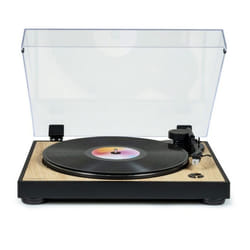 Tourne Disque Pré-amplifié Thomson TT300 Finition BOIS/NOIR - 33/45 tours Lecture et retour du bras auto. Audio-Technica