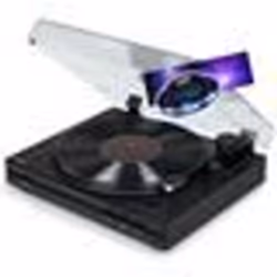 Tourne Disque Platine vinyle Thomson TT350 NOIR 33/45 trs Lecture/retour du bras automatique Jeu de Lumière OVNI couleurs LED