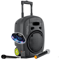 Enceinte Active Portable IBIZA SOUND PORT8VHF-MKII-TWS Autonome 8 400W USB Bluetooth TWS 1 Micro VHF+1 Micro Fil Ovni LED