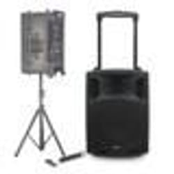 Enceinte Active SONO DJ BOOST150VHF-BT Portable Autonome - 800W -1 5/38CM AVEC USB-MP3 REC VOX BLUETOOTH 1 MICRO VHF PIED