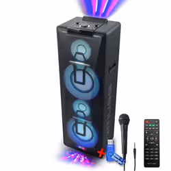 Enceinte M-1990 DJ à LED Party box double bluetooth + Micro - BT/CD/AUX/USB - 1000W+Clé USB 32G