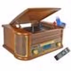 Chaîne Hifi INOVALLEY RETRO29-E vinyle style rétro Bluetooth CD K7 Audio FM USB + télécommande+Clé USB 32G