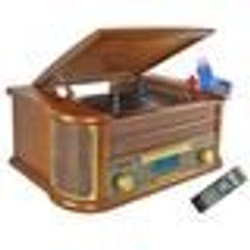 Chaîne Hifi INOVALLEY RETRO29-E vinyle style rétro Bluetooth CD K7 Audio FM USB + télécommande+Clé USB 32G
