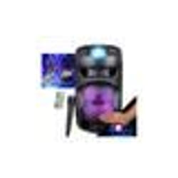 Enceinte mobile sur batterie INOVALLEY KA02 BOWL - 400W USB TWS RADIO FM Karaoké Enfant Lumières Bagues LED EN CADEAUX