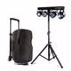 Enceinte SONO DJ Gemini 1000W sur Batterie Microphone SONORISATION PA USB/Bluetooth/AUX/SD Portique Lumières Xperformer LED