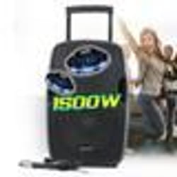 Enceinte active Bluetooth 1500W GEMINI AS-12TOGO sur batterie Sono DJ PA 12 Pouces USB SD RADIO FM microphone Karaoké Ovni
