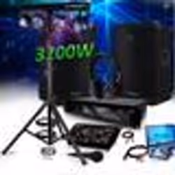 Pack DJ SONO IBIZA SOUND 3200W DISCO12 SET Enceintes + Ampl+ Table de Mixage USB + CASQUE + CABLES + MICRO Animation Soirée