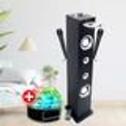 Tour de son CD et Karaoké Inovalley HP49CD 100W USB Bluetooth RADIO FM 2 Microphones + Jeu lumière LED Colonne Chambre Salon