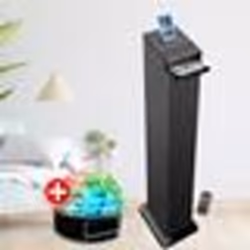Tour de son Hifi 60W noire avec lecteur CD Bluetooth FM et USB Télécommande Jeu de lumière Boule LED Colonne Chambre Salon