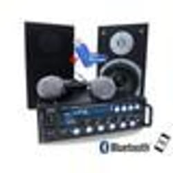 Ensemble karaoké complet ampli 2x75W +2  hp + 2 micros +clé USB 32Go