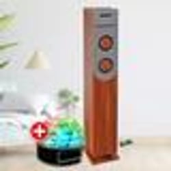Tour de son finition 100W  Bois avec lecteur CD Bluetooth FM et USB Télécommande Boule LED Colonne Chambre Salon