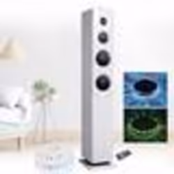 Colonne de son 100W Innovaley HP33-CD-WHITE Lecteur CD Bluetooth FM et USB 100W + télécommande Jeu de lumière OVNI BLANC