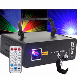 Laser - Ibiza Light SCAN1100RGB - 5 ou 34 canaux DMX - 1100mW Effets animation tunnels plafonds - Crochet fixation Classe 3B