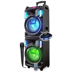 MEGA Enceinte Nomade 800W Inovalley MS01XXL-N avec USB Bluetooth Effets LED Microphone SONO KARAOKE DJ Trolley LED OVNI
