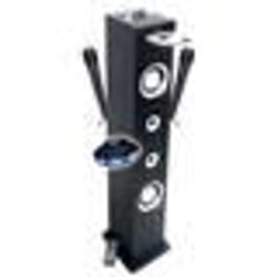 Tour de son Lecteur CD et Karaoké Inovalley HP49CD 100W USB Bluetooth RADIO FM 2 Microphones + supports Télécommande LED OVNI