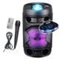 Mini enceinte mobile sur batterie INOVALLEY KA02 BOWL - 400W USB TWS RADIO FM Karaoké Enfant Lumineux LED OVNI Soirée fête