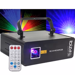 Laser - Ibiza Light SCAN1100RGB - 5 ou 34 canaux DMX - 1100mW - Effets animation tunnels plafonds - Laser de classe 3B