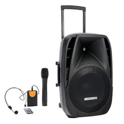 Enceinte Autonome - Pronomic PH15AW - Amplifiée de 15 - sur batterie USB Bluetooth - 200W Peak Micro VHF Micro serre tête
