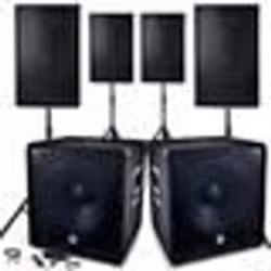 Système Sonorisation Complet 4800W 4 Enceintes 2 Subwoofers 18/46cm - USB/BLUETOOTH CABLE PC + Pieds Prestations SONO DJ PA