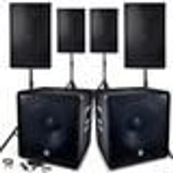 Système Sonorisation Complet 4800W 4 Enceintes 2 Subwoofers 18/46cm - USB/BLUETOOTH CABLE PC + Pieds Prestations SONO DJ PA