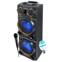 Enceinte Sono Party Box Muse M-1988 DJ 800W Effet LED multicolore clignotante USB/Bluetooth/Radio FM - 2 AUX Ampoule DIAMS