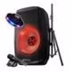 Enceinte active Gemini AS-2115BT-LT-PK Boomer 15 à LED - 2000W USB SD Bluetooth TWS FM pied micro Jeu de lumière OVNI
