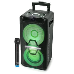 Enceinte DJ - Muse M-1920DJ sur Batterie 300W CD Bluetooth et Effets LED (USB AUX Télécommande) 1 microphone VHF sans fil