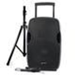 Enceinte active GEMINI AS-12TOGO sur batterie Sono DJ PA 1500W 12 Pouces USB SD Bluetooth RADIO FM microphone support pied