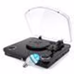 Platine vinyles Ledwood ROUND-300Black - 33-45-78 Tours Encodage USB avec haut-parleurs stéréo 2x5W Bluetooth Ampoule LED