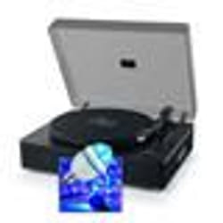 Tourne-disques Muse MT-106 WOOD Platine vinyles 33/45/78 tours Stéréo 10W - Bluetooth Port USB Ampoule Diams LED