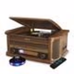 Platine Vinyle Roadstar HIF-1993BT 33-45-78 Trs 2 Enceintes 32W PMPO CD USB Bluetooth FM RADIO CASSETTE en BOIS Ovni