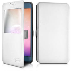 Etui S-View Universel - Logicom - Five Pro 32 - Blanc - Souple - Rabat
