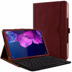 Clavier AZERTY - Lenovo - Xiaoxin Pad 2024 - Étui de Protection Bordeau - 11 pouces - Éco-cuir