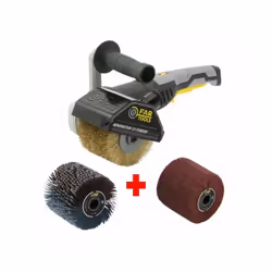 Le pack RENOVATEUR REX120C + Brosse a lanieres abrasives + Brosse fibre synthétique est idéal pour décaper, dégriser, nettoye ...